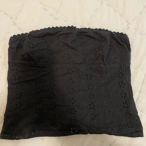Princess Polly Black Eyelet Strapless Top